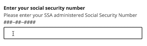 Animated screen capture of inputting a Social Security Number using the new label-mask pattern